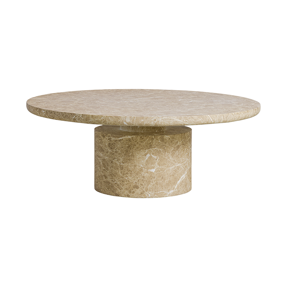 Table basse ronde Monaco en marbre doré