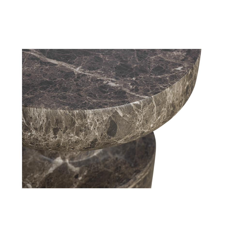 Table d'appoint ronde Monaco en marbre marron