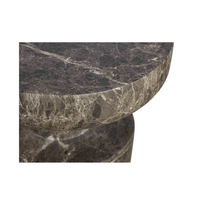 Table d'appoint ronde Monaco en marbre marron