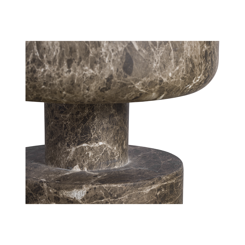 Table d'appoint ronde Monaco en marbre marron
