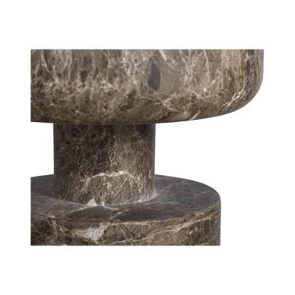 Table d'appoint ronde Monaco en marbre marron