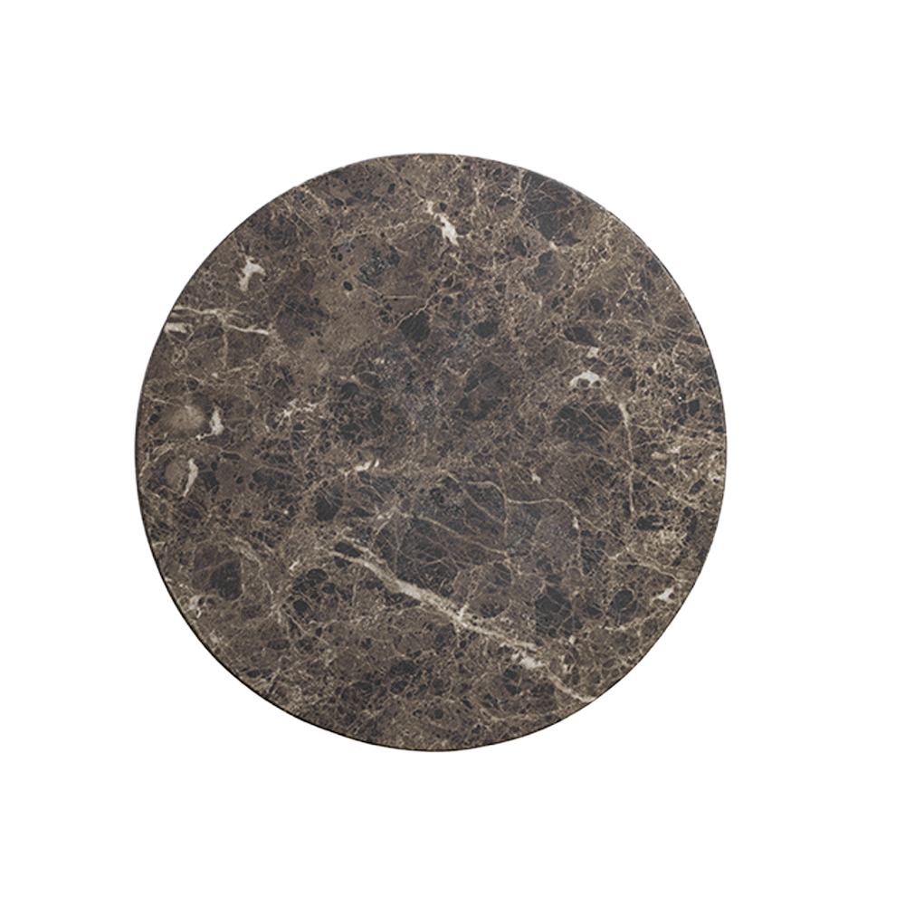 Table d'appoint ronde Monaco en marbre marron