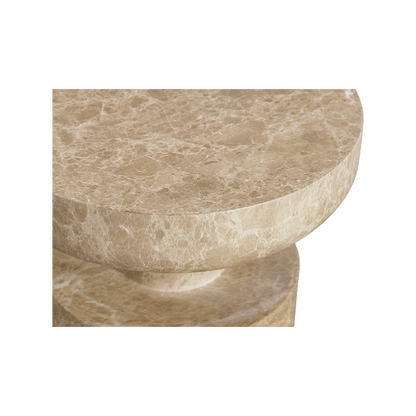 Table d'appoint ronde Monaco en marbre doré