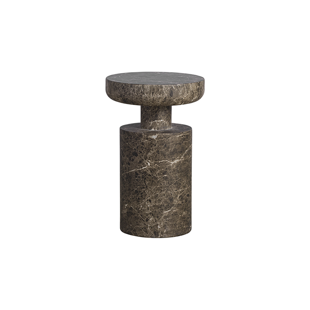 Table d'appoint ronde Monaco en marbre marron