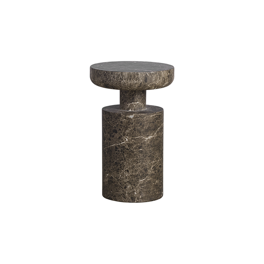 Table d'appoint ronde Monaco en marbre marron