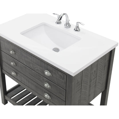 Meuble-lavabo simple de style ferme Monterey 37 avec dessus