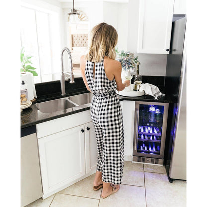 Réfrigérateur à vin et à boissons encastrable NewAir SplitShelf pour 9 bouteilles de vin et 48 canettes en acier inoxydable