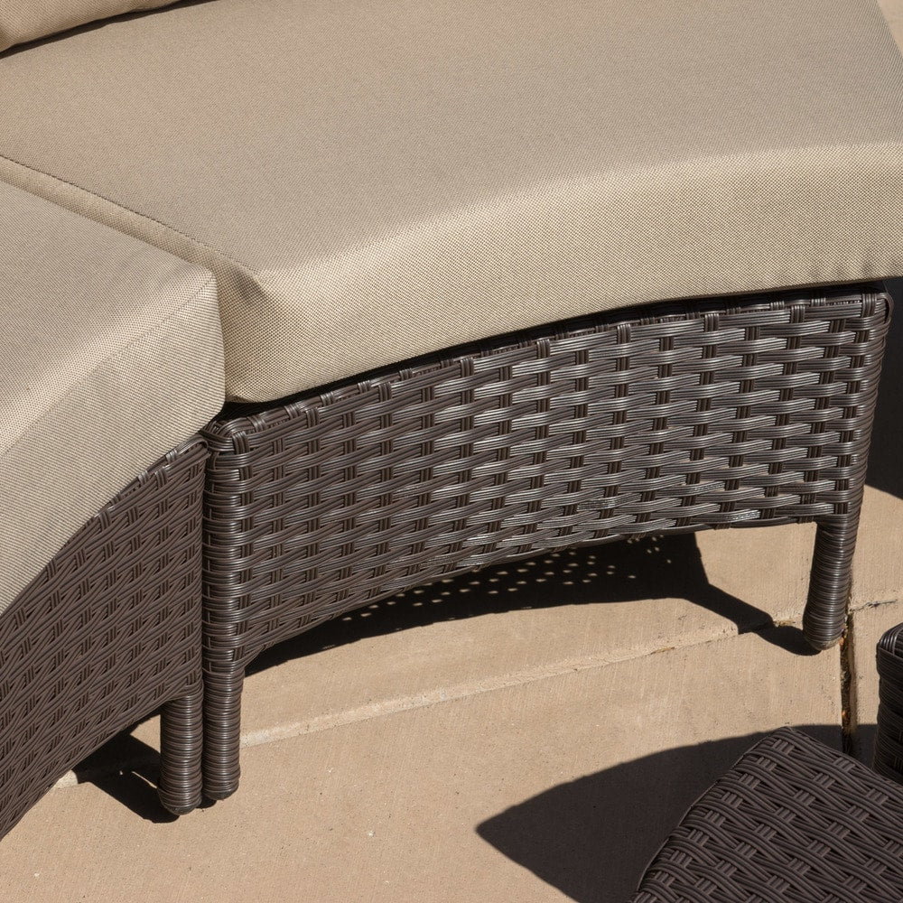 Ensemble de canapés sectionnels Newton en osier toutes saisons par Christopher Knight Home