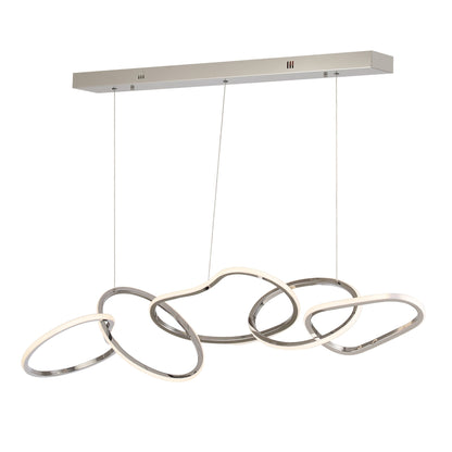 Lustre LED de luxe en acier inoxydable imbriqué de style nordique pour salle à manger