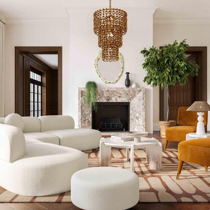 Pouf Boucle Crème Horizon