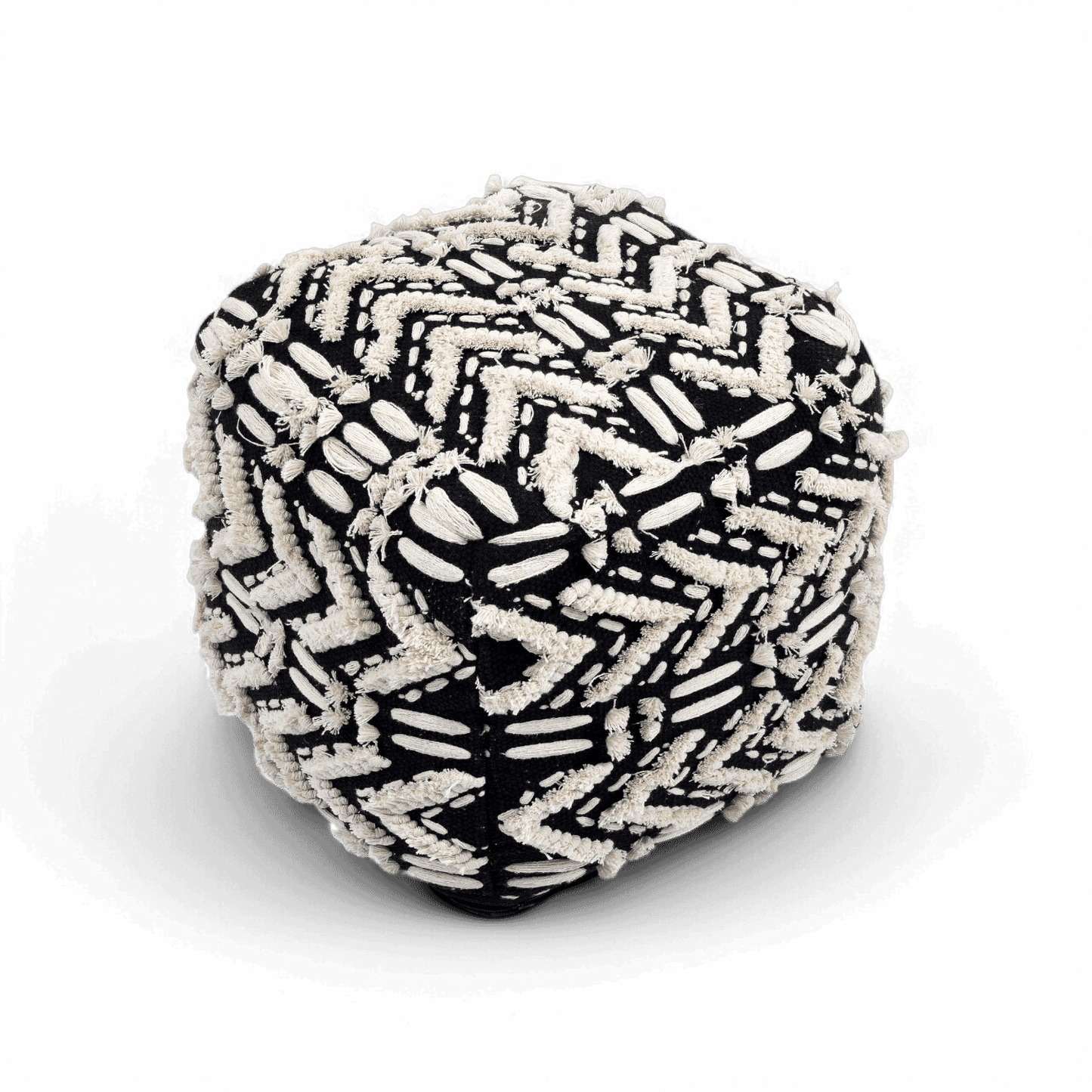 Pouf en coton sauge