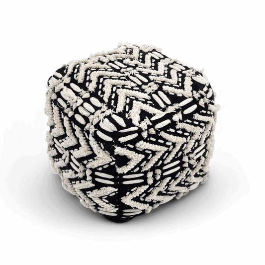 Pouf en coton sauge