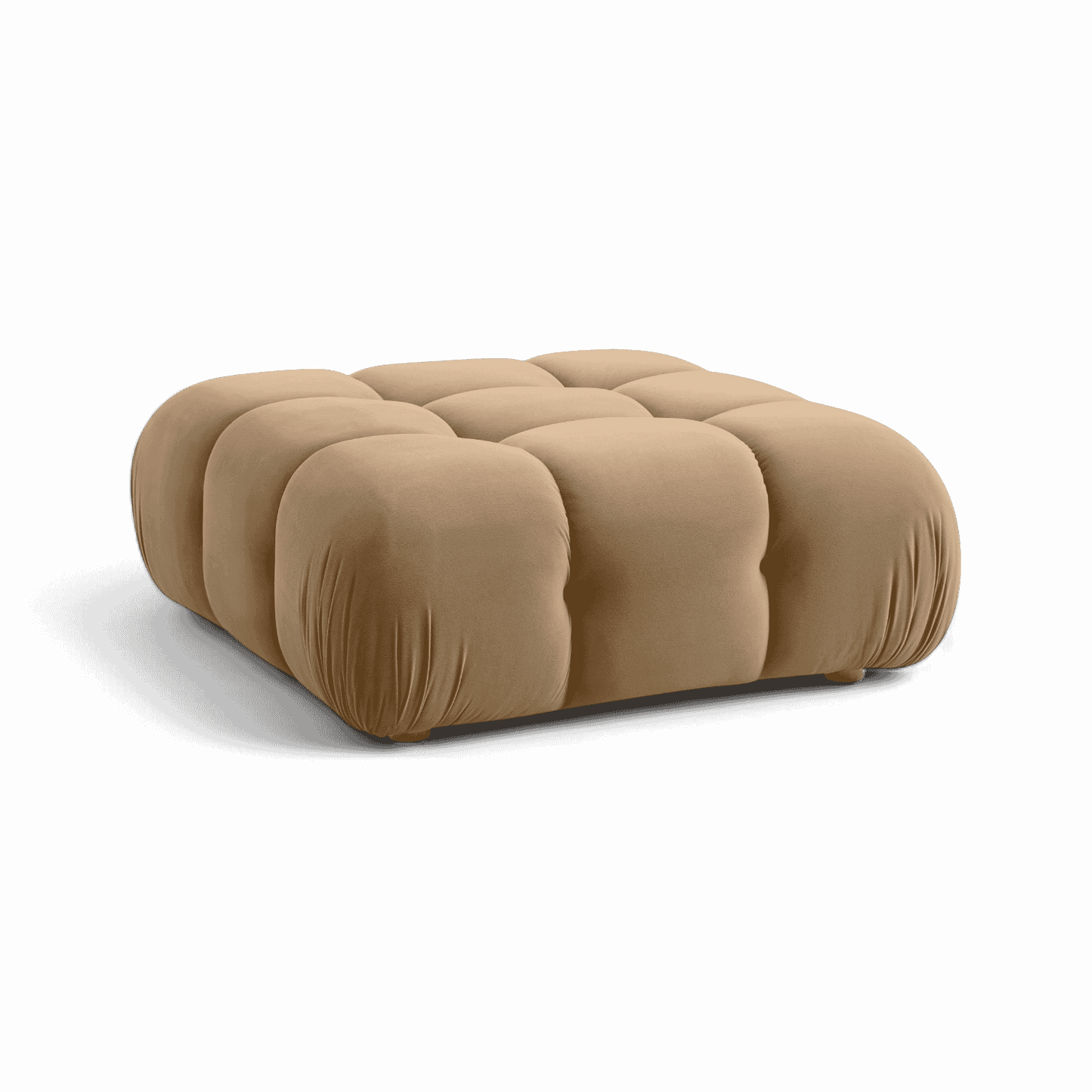 Pouf modulaire en velours camel Solace