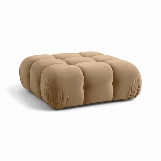Pouf modulaire en velours camel Solace