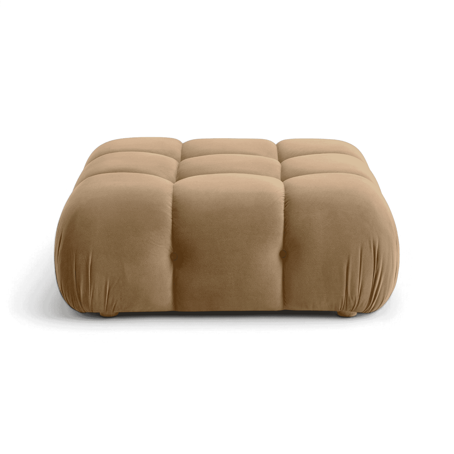 Pouf modulaire en velours camel Solace