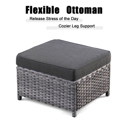 Ensemble de 5 sièges de jardin à dossier haut en osier OVIOS