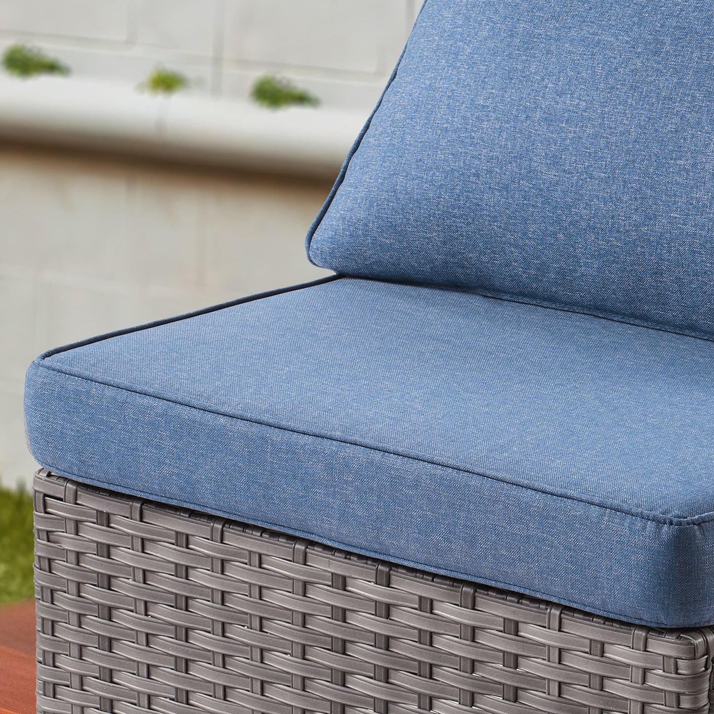 Ensemble de salon sectionnel OVIOS en osier à siège profond, 11 pièces, chaises pivotantes, foyer