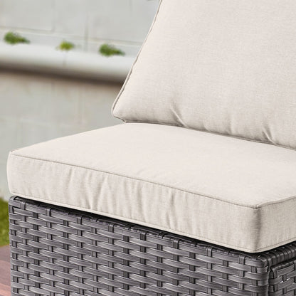 Ensemble de salon sectionnel OVIOS en osier à siège profond, 11 pièces, chaises pivotantes, foyer