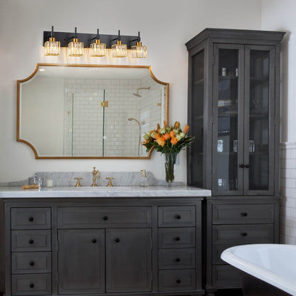 Luminaires de salle de bain en cristal à intensité variable Ora Modern sur miroir Glam Vanity Lights