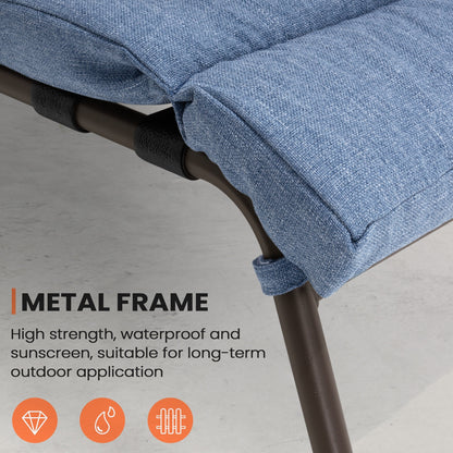 Chaise longue d'extérieur réglable avec coussin pour la plage et la piscine