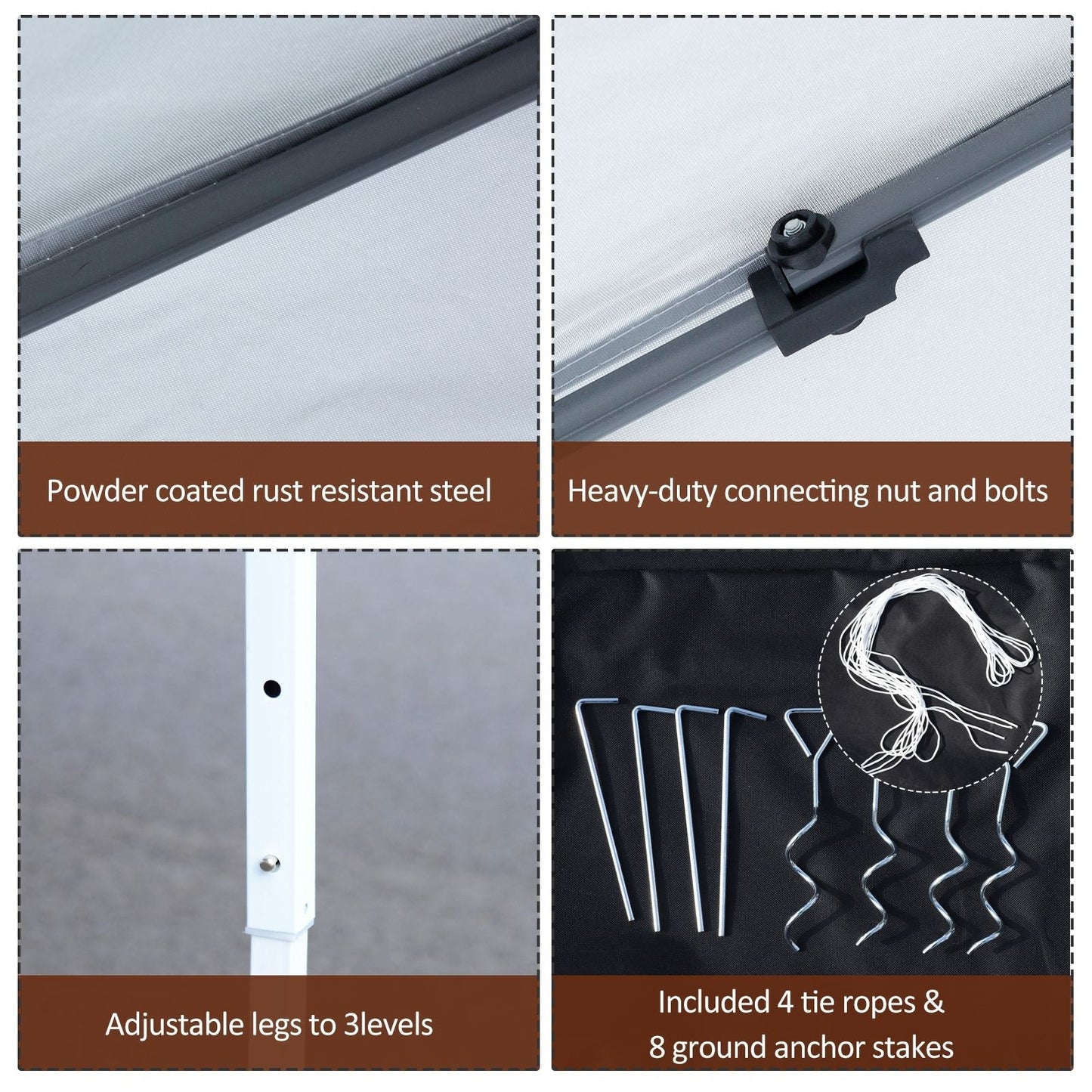 Auvent pop-up robuste Outsunny 10' x 10' avec filet latéral en maille amovible, conception d'installation facile, événement de fête en plein air