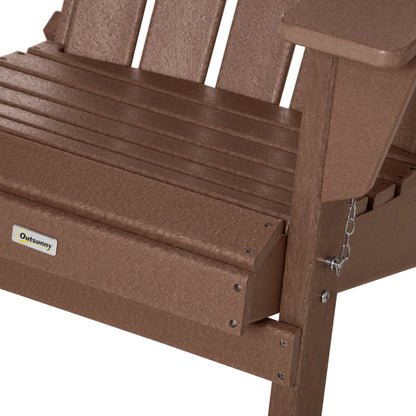 Chaise pliante Adirondack Outsunny, chaises de plage pliantes en plastique PEHD pour terrasse et jardin