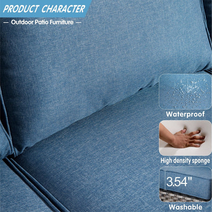 Ensemble de 5 sièges de jardin à dossier haut en osier OVIOS