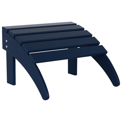 Chaise Adirondack pliable Polytrends Laguna en PEHD pour terrasse extérieure toutes saisons avec pouf (ensemble 2 pièces)