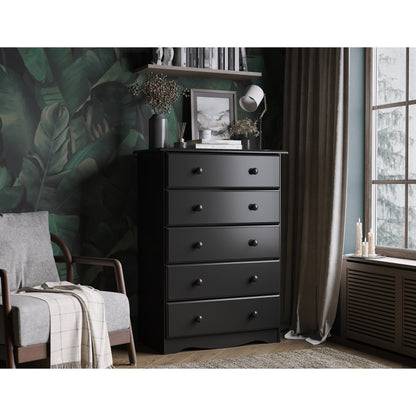 Commode 5 tiroirs 100 % bois massif avec boutons en métal ou en bois de Palace Imports