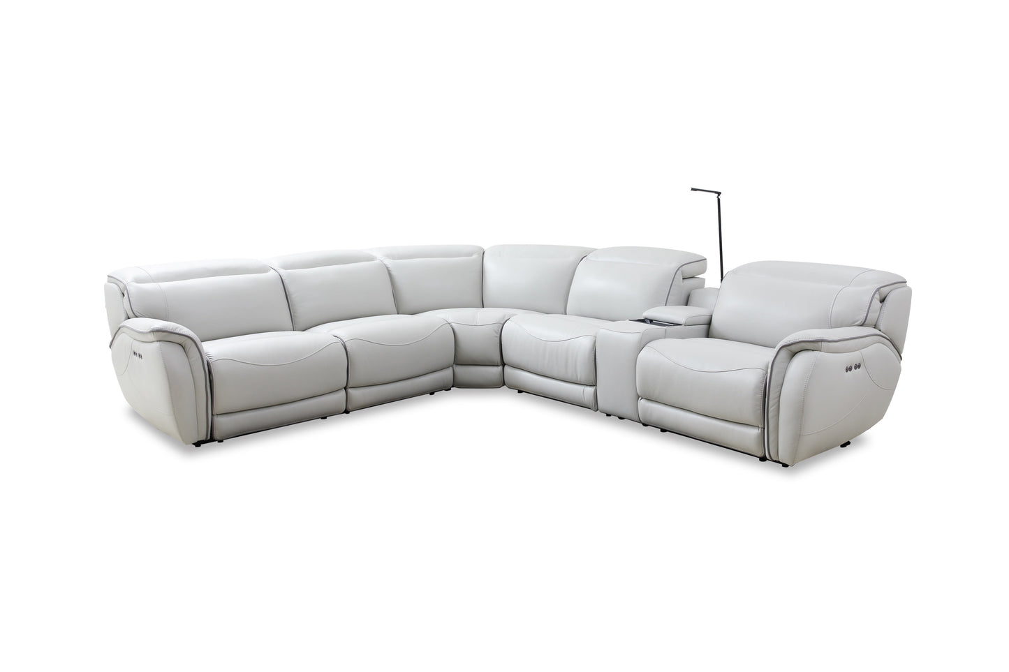 Canapé sectionnel inclinable électrique en cuir Palm Beach