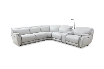 Canapé sectionnel inclinable électrique en cuir Palm Beach