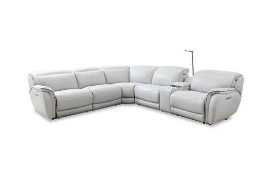 Canapé sectionnel inclinable électrique en cuir Palm Beach