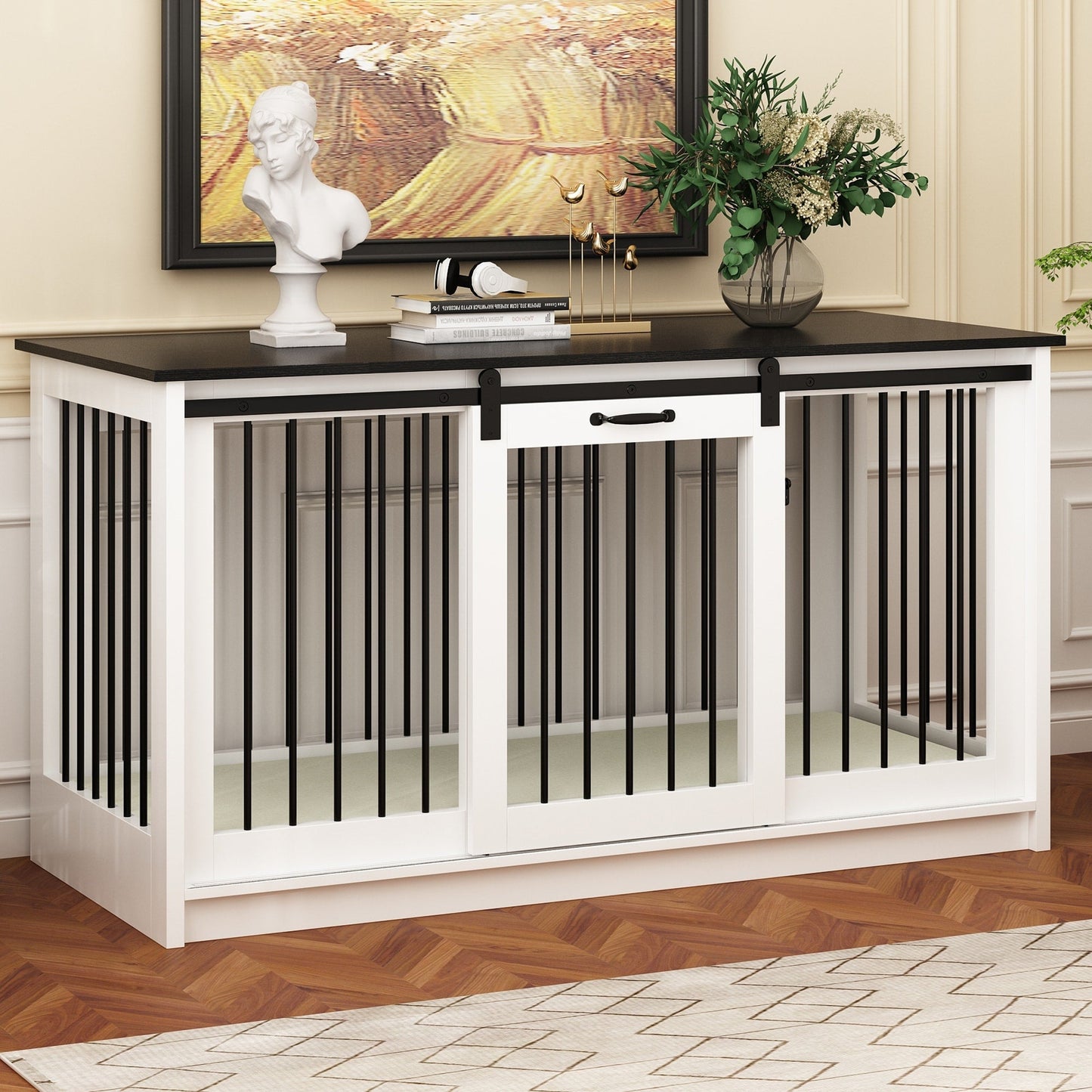 Cage pour chien élégante et robuste avec renfort en tube de fer