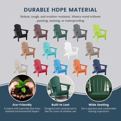 Chaises pliantes Adirondack Polytrends Laguna résistantes aux intempéries (lot de 2)