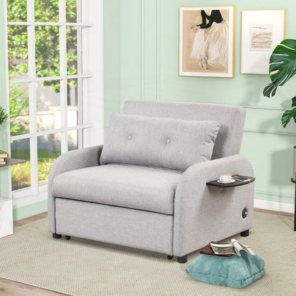 Canapé-lit gigogne 3 en 1 avec table à 2 oreilles