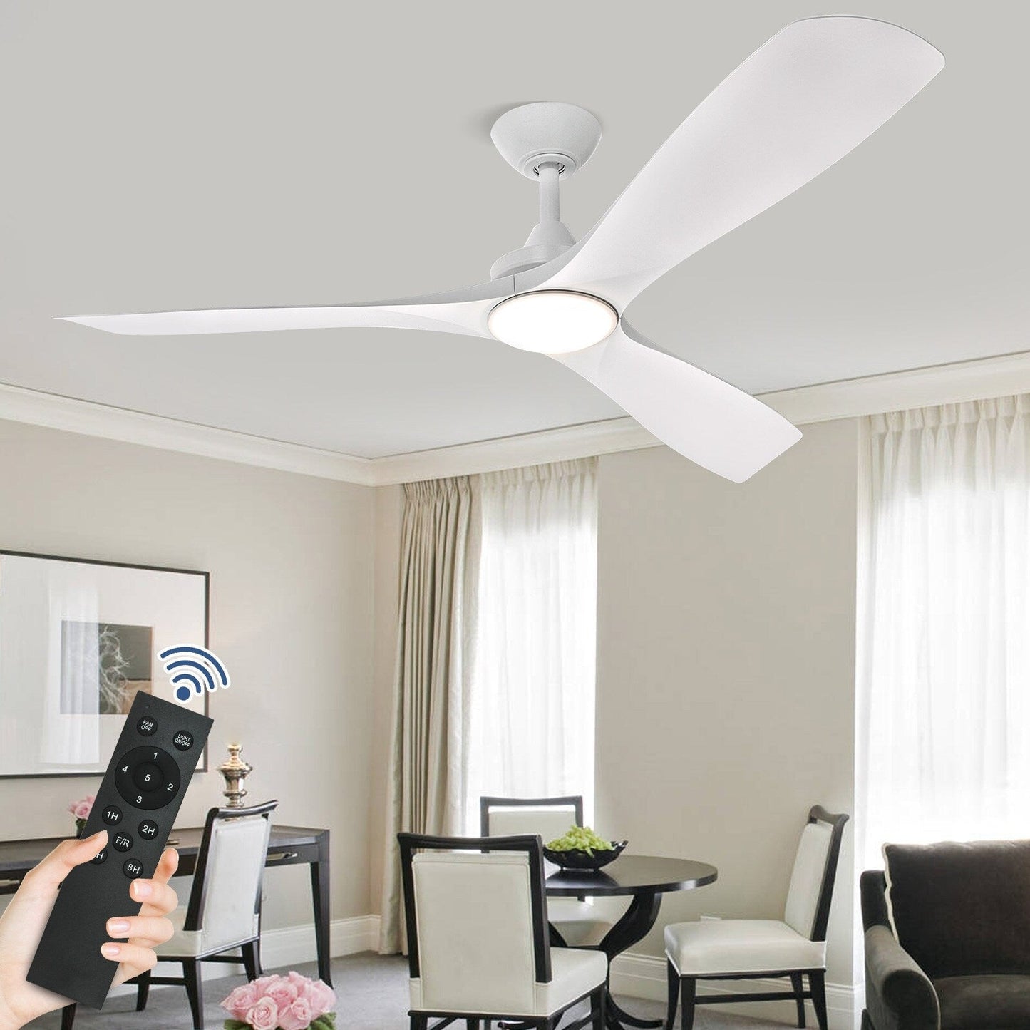 Ventilateur de plafond à distance avec lumières encastrées