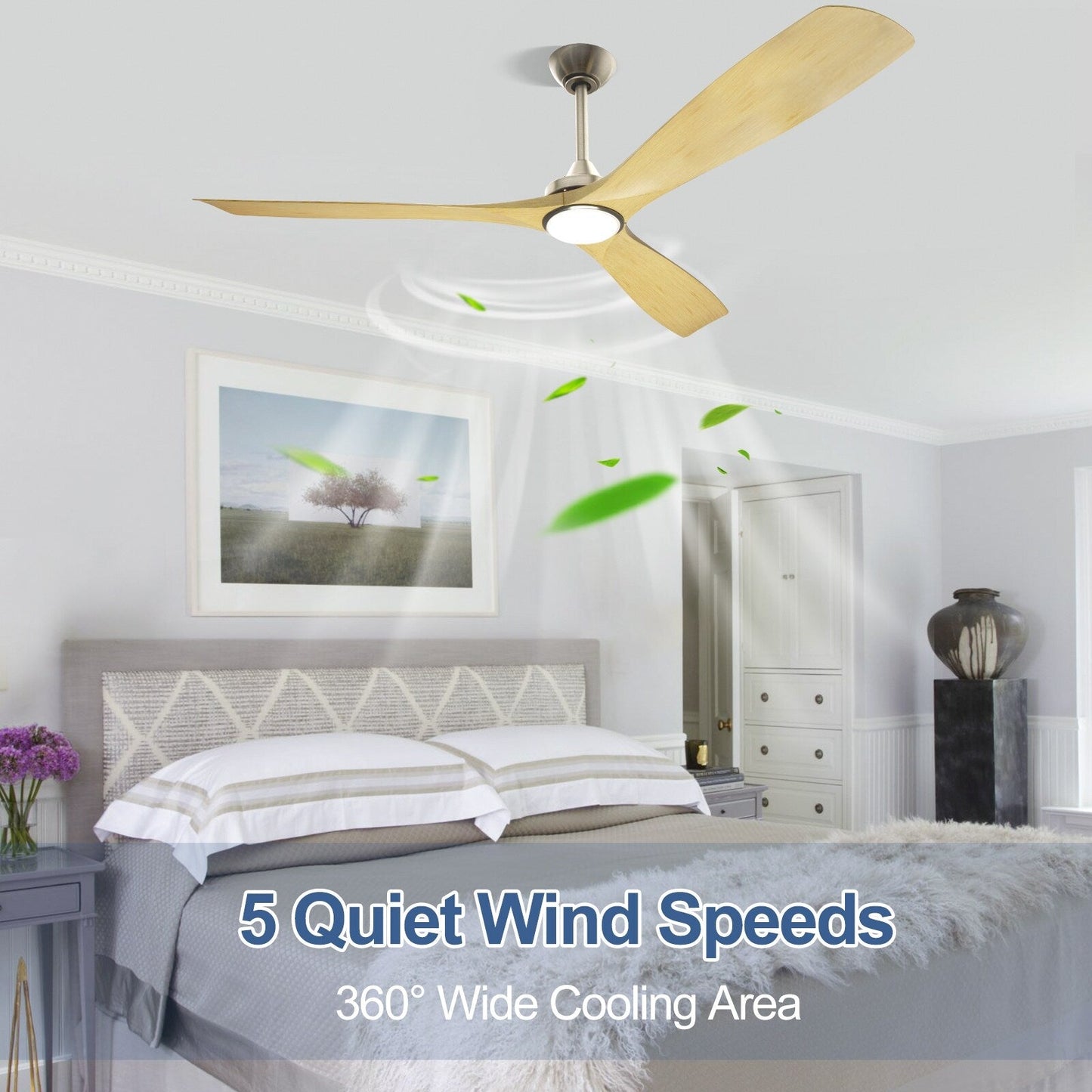 Ventilateur de plafond à distance avec lumières encastrées