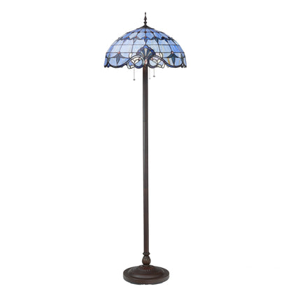 Lampadaire à 3 lumières en verre teinté et résine River of Goods Allistar, 64 pouces de hauteur, éclairage vers le bas - 20 L x 20 l x 64 H