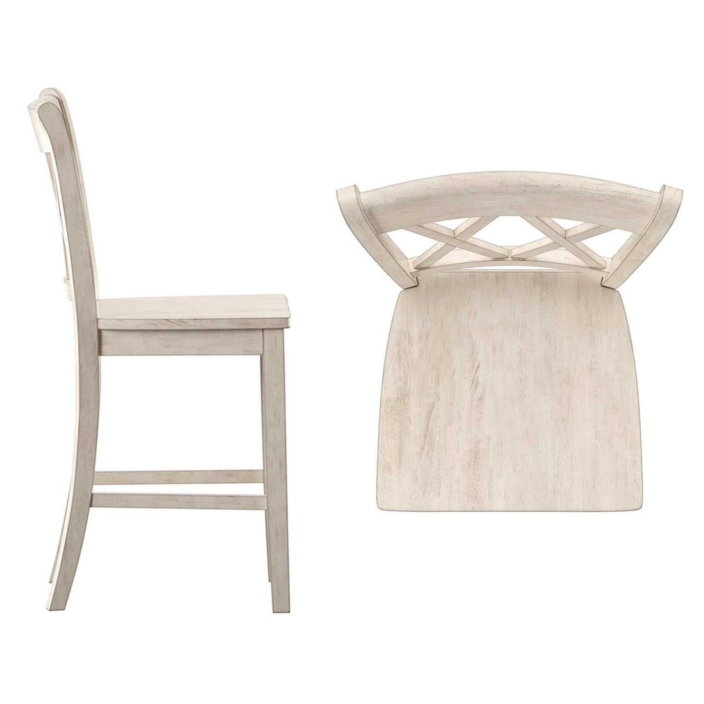 Chaises de comptoir Ronda à dossier double en X (lot de 2)