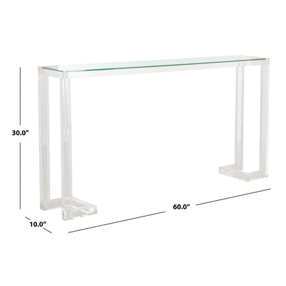 Console Safavieh Couture Camryn en acrylique transparent (60 l x 10 l x 30 h)
