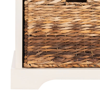 Banc de rangement tressé marron Euphemia de SAFAVIEH - 33,5 x 16,1 x 19,9 - 34 L x 16 P x 20 H