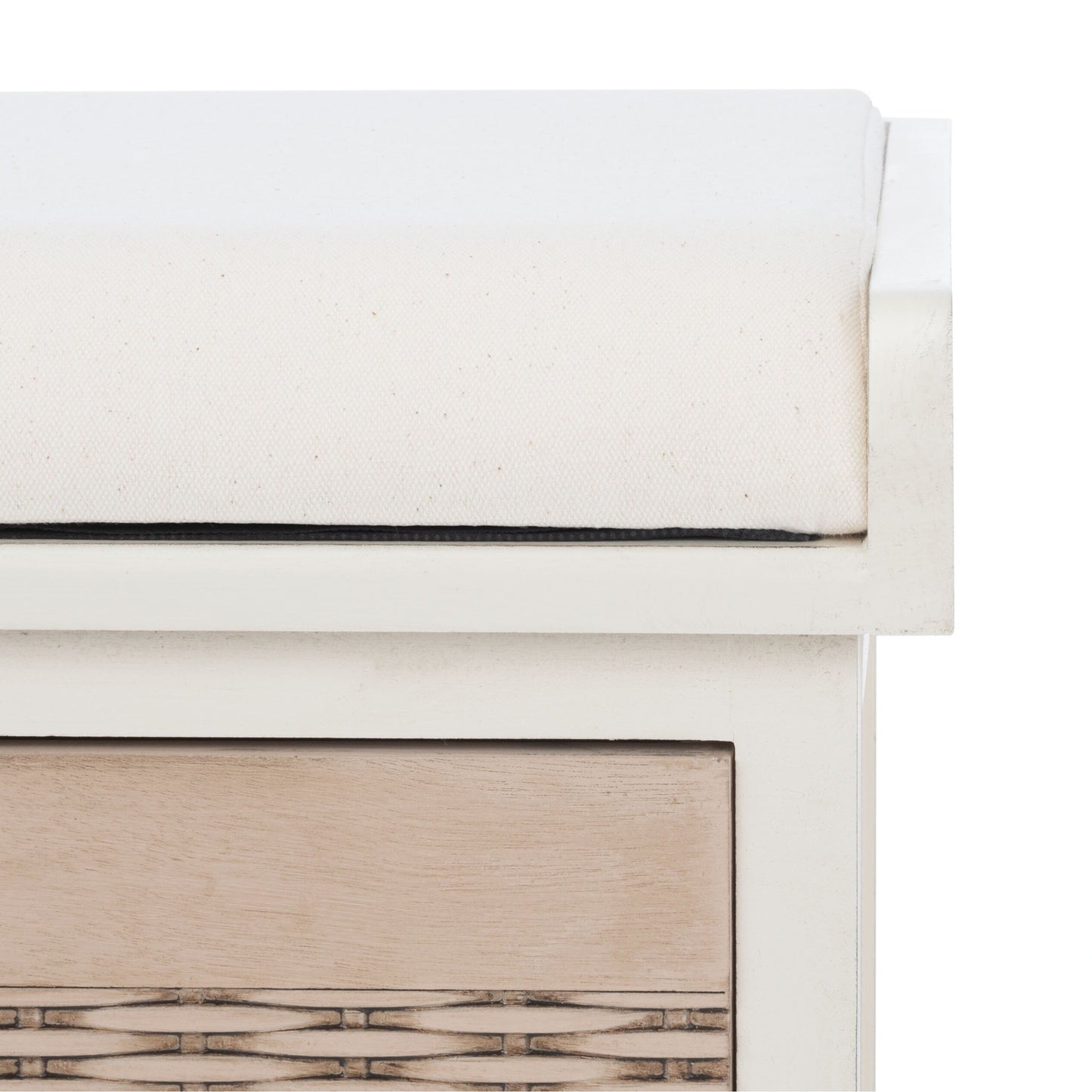 Banc de rangement à 3 tiroirs avec coussins SAFAVIEH Fiorello - 47,3 L x 15 L x 19 H - 47 L x 15 P x 19 H