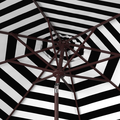 Parasol d'extérieur à manivelle rayé SAFAVIEH Hadire Inside Out de 9 pieds