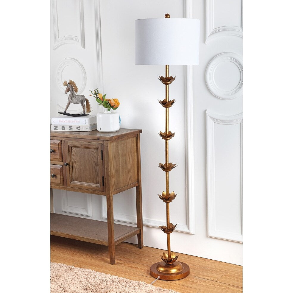 Lampadaire LED Doretha de 64 pouces de Safavieh Lighting - 15 x 15 x 63,5 - Or antique - 15 x 15 x 64 cm