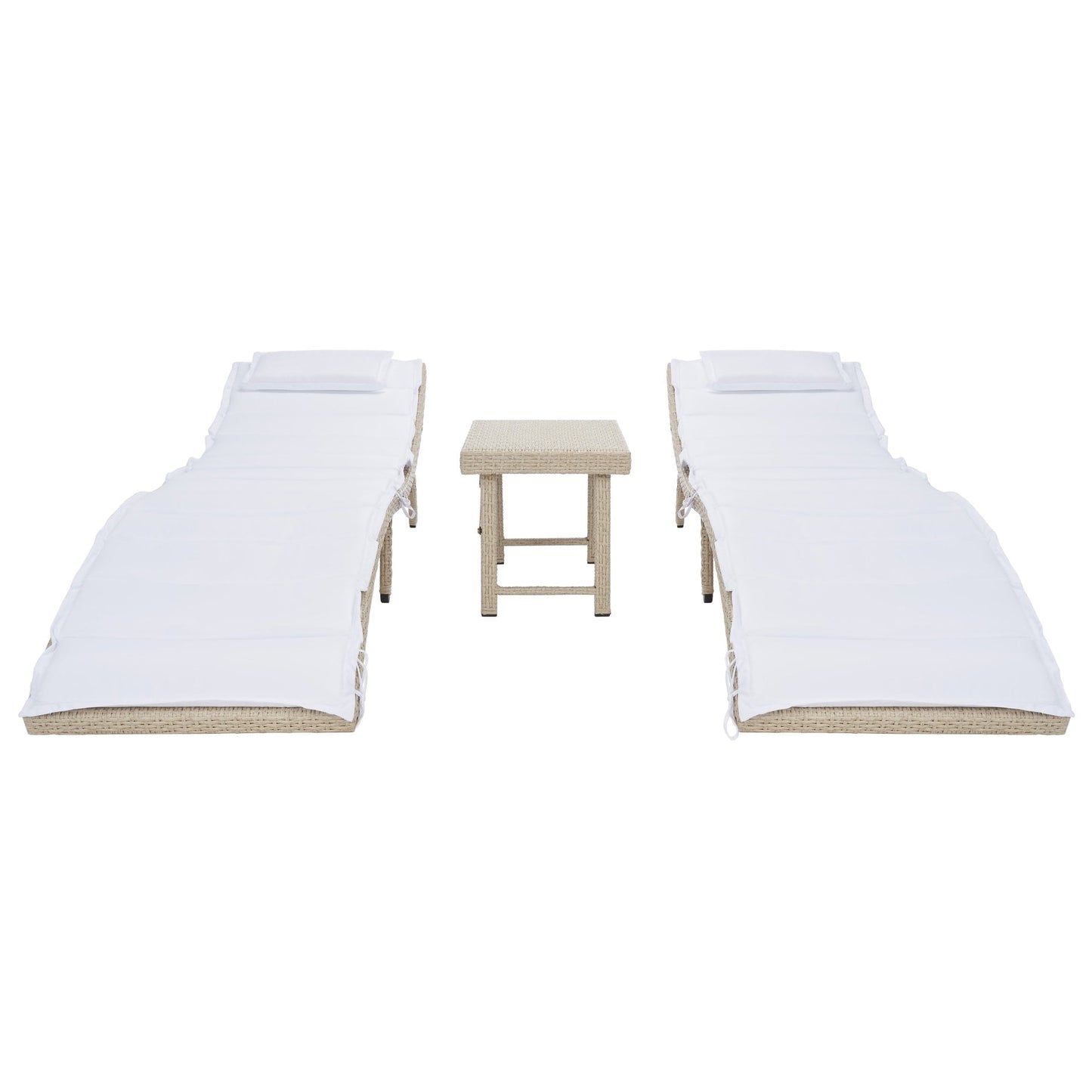 Ensemble de chaises longues d'extérieur Blaguna 3 pièces SAFAVIEH - 83 L x 20 P x 24 H