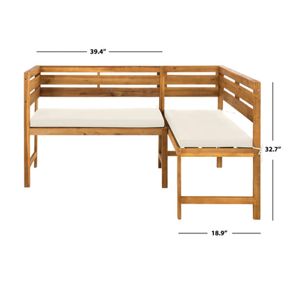 Ensemble de salon d'angle d'extérieur Kenna 3 pièces pour balcon SAFAVIEH - 39 L x 19 P x 33 H