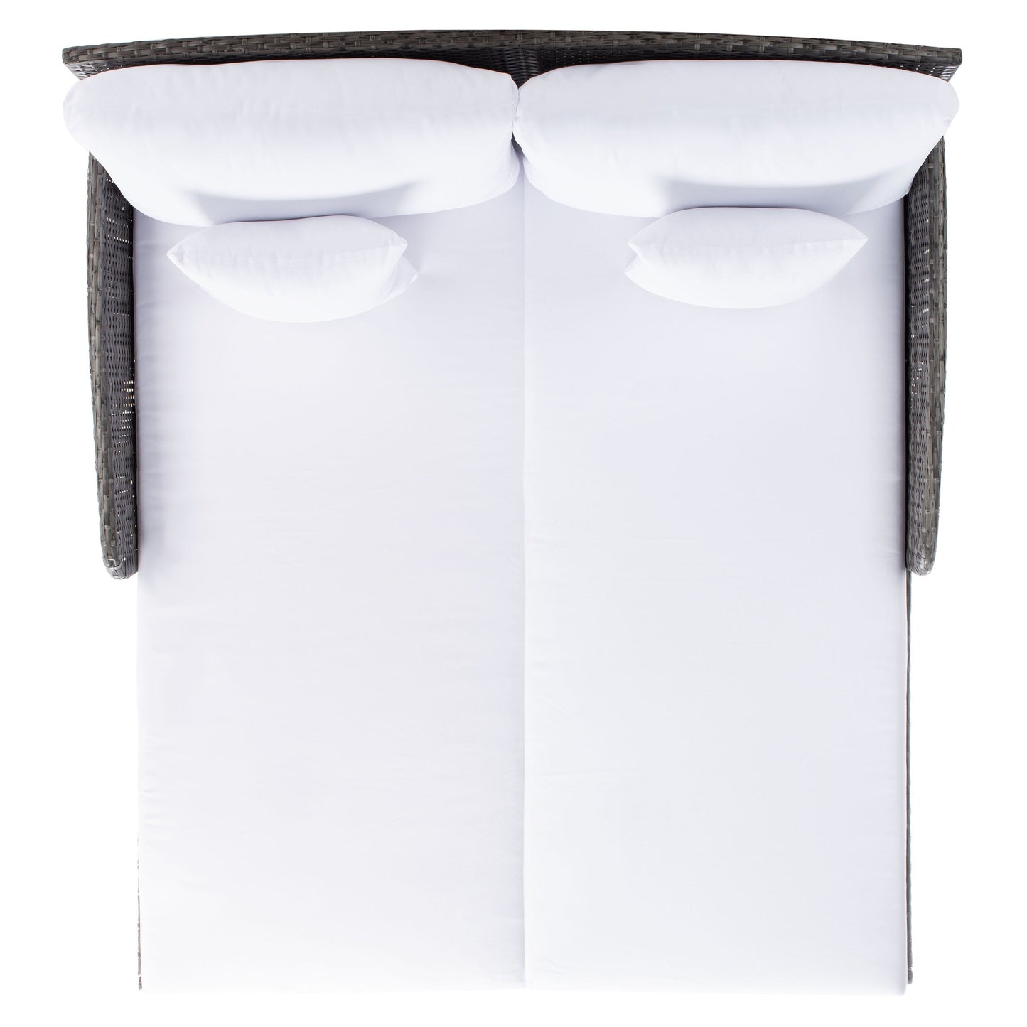 Lit de repos d'extérieur SAFAVIEH Taniyah en osier avec oreiller et coussins - 53 L x 28 P x 62 H