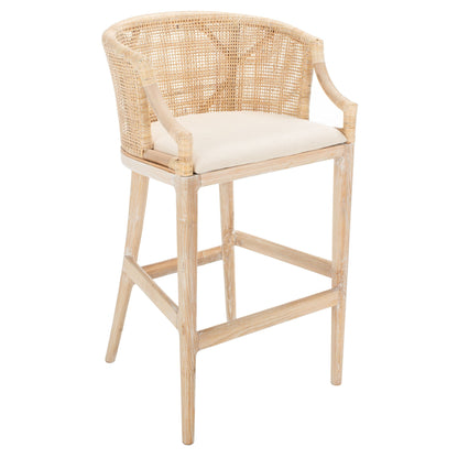 Tabouret de bar en rotin SAFAVIEH Virona de 76 cm (22,3 po l x 20,5 po l x 39 po H)