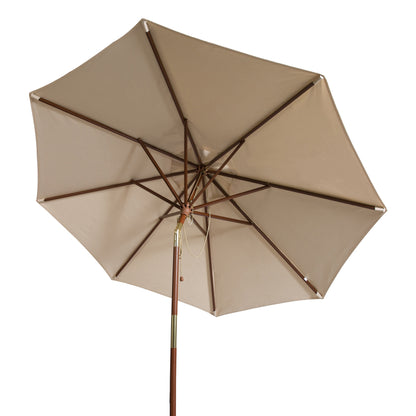 Parasol d'extérieur en bois SAFAVIEH Zlatana de 2,7 m