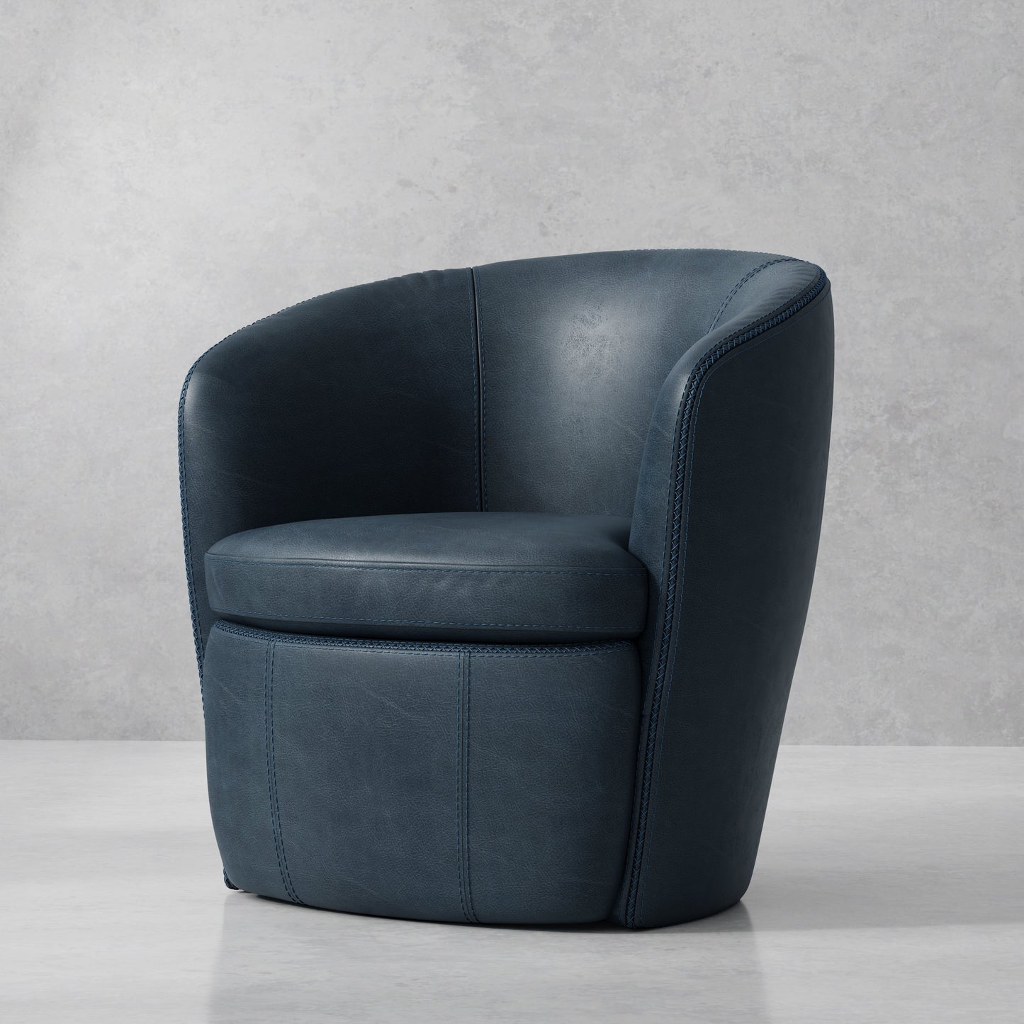 Chaise pivotante en cuir Barolo